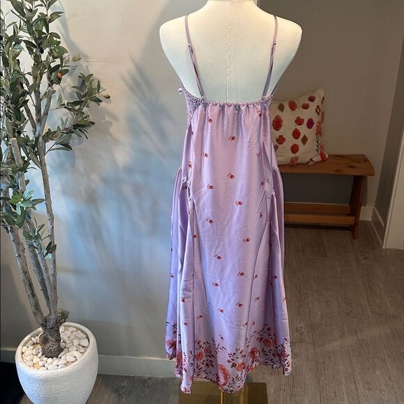 Free People Intimately On My Own Floral Satin Nightgown/Dress New! - Picture 8 of 10
